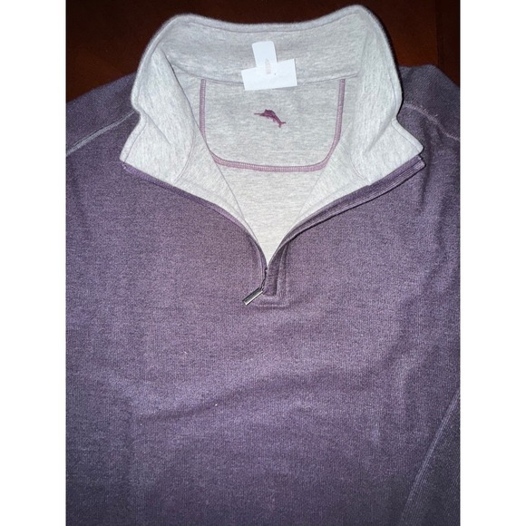 Tommy Bahama 1/4 Zip Mens Pullover XXL Burgundy Country Club Preppy Biz Casual - Picture 2 of 9